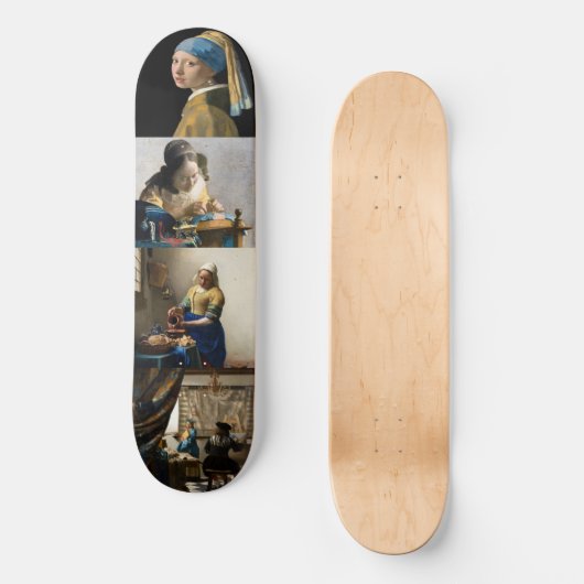 Johannes Vermeer - Masterpiece Grid Skateboard (Vorderseite)