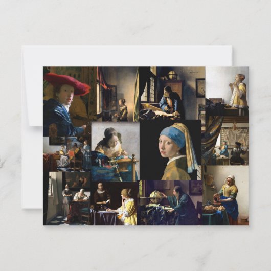 Johannes Vermeer - Meisterwerke Patchwork Dankeskarte (Vorderseite)