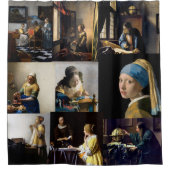 Johannes Vermeer - Meisterwerke Patchwork Duschvorhang (Vorderseite)