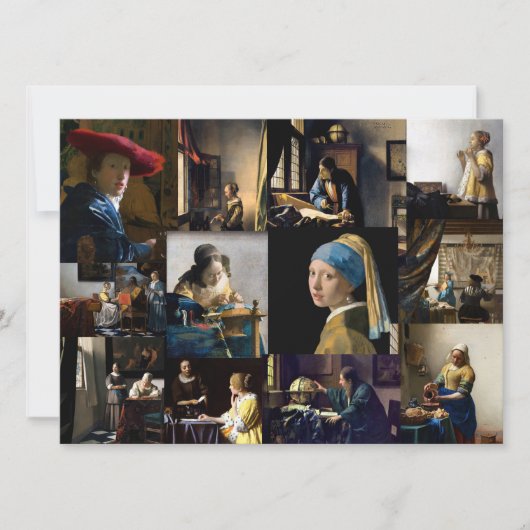 Johannes Vermeer - Meisterwerke Patchwork Einladung (Vorderseite)