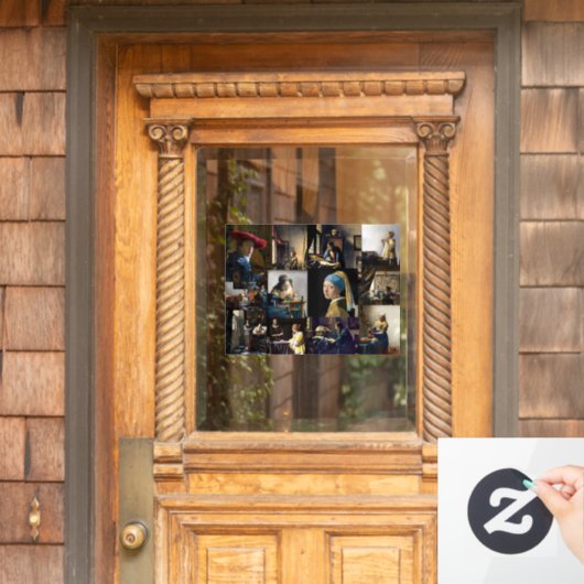 Johannes Vermeer - Meisterwerke Patchwork Fensteraufkleber (Haustür)