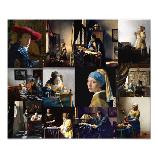 Johannes Vermeer - Meisterwerke Patchwork Fotodruck (Vorne)