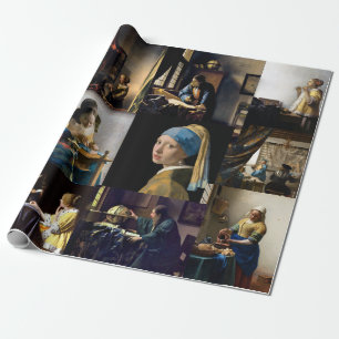 Johannes Vermeer - Meisterwerke Patchwork Geschenkpapier