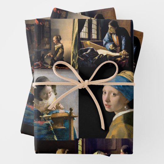 Johannes Vermeer - Meisterwerke Patchwork Geschenkpapier Set (Beispiel)