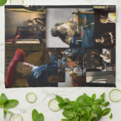 Johannes Vermeer - Meisterwerke Patchwork Geschirrtuch (Gefaltet)