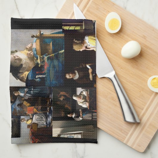 Johannes Vermeer - Meisterwerke Patchwork Geschirrtuch (Viertel Falte)