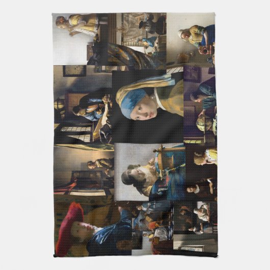 Johannes Vermeer - Meisterwerke Patchwork Geschirrtuch (Vertikal)