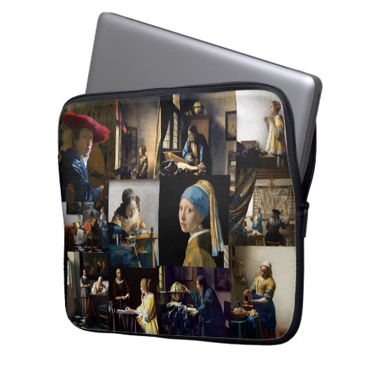 Johannes Vermeer - Meisterwerke Patchwork Laptopschutzhülle (Vorderseite Links)