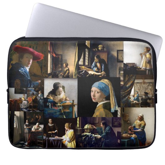 Johannes Vermeer - Meisterwerke Patchwork Laptopschutzhülle (Vorderseite)