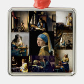Johannes Vermeer - Meisterwerke Patchwork Ornament Aus Metall (Vorne)