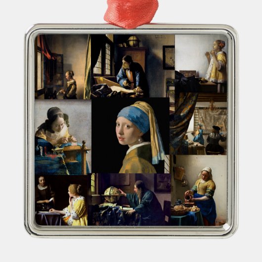 Johannes Vermeer - Meisterwerke Patchwork Ornament Aus Metall (Vorne)