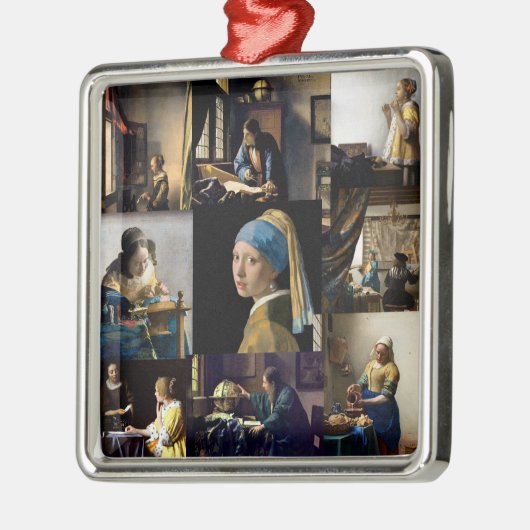 Johannes Vermeer - Meisterwerke Patchwork Ornament Aus Metall (Links)