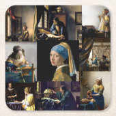 Johannes Vermeer - Meisterwerke Patchwork Rechteckiger Pappuntersetzer (Vorderseite)