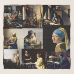 Johannes Vermeer - Meisterwerke Patchwork Schal<br><div class="desc">Johannes Vermeer - Patchwork aus einer Auswahl von 12 Meisterwerken,  darunter: - Girl with a Pearl Earring - 1665 - The Milkmaid - 1660 - The Lacemaker - 1669-1671</div>