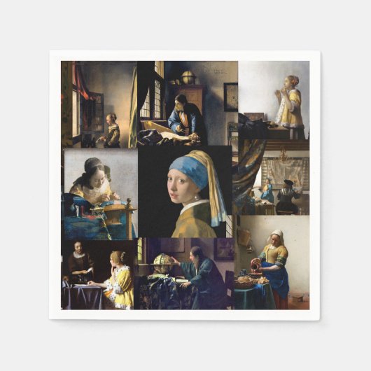 Johannes Vermeer - Meisterwerke Patchwork Serviette (Vorderseite)