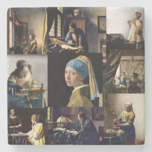 Johannes Vermeer - Meisterwerke Patchwork Steinuntersetzer