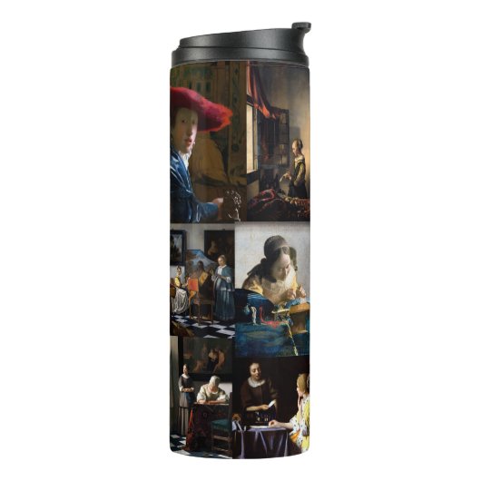 Johannes Vermeer - Meisterwerke Patchwork Thermosbecher (Nach links gedreht)