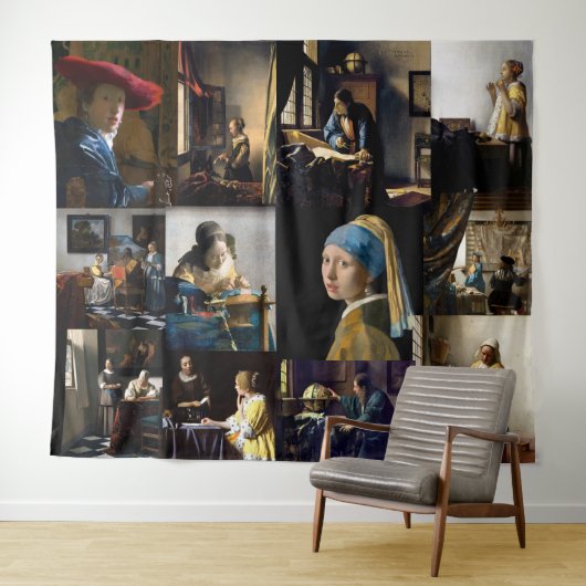 Johannes Vermeer - Meisterwerke Patchwork Wandteppich (Beispiel (Horizontal))
