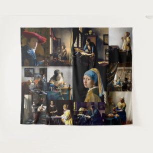 Johannes Vermeer - Meisterwerke Patchwork Wandteppich