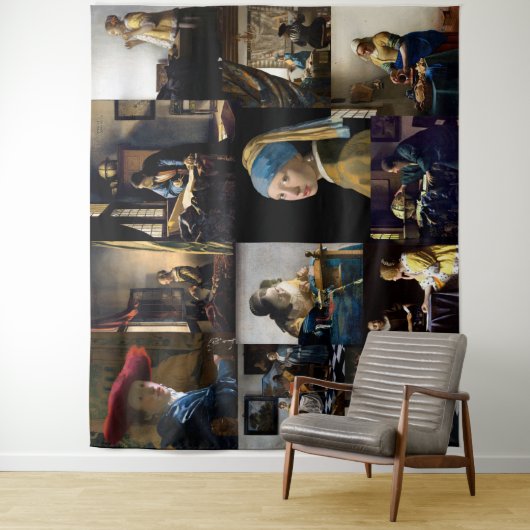 Johannes Vermeer - Meisterwerke Patchwork Wandteppich (Beispiel)