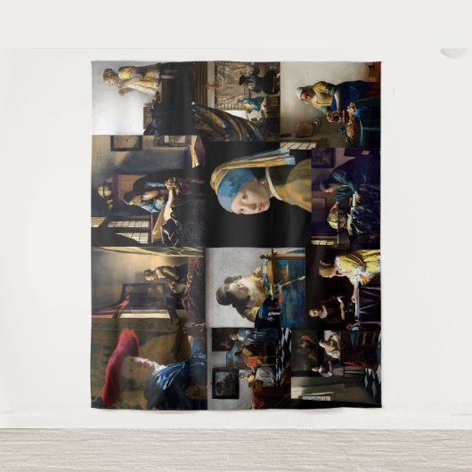 Johannes Vermeer - Meisterwerke Patchwork Wandteppich (Vorderseite)