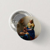 Johannes Vermeer. Milchmädchen. Vintage Kunst Button (Vorne & Hinten)