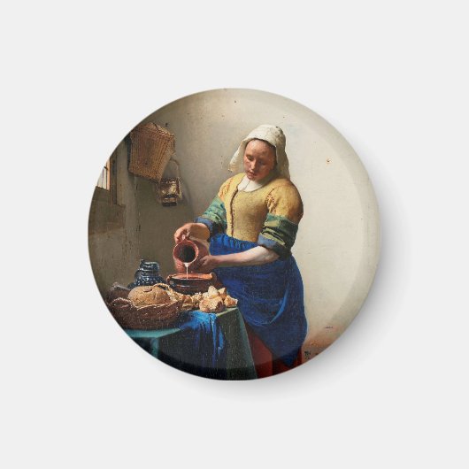 Johannes Vermeer. Milchmädchen. Vintage Kunst Magnet (Vorne)