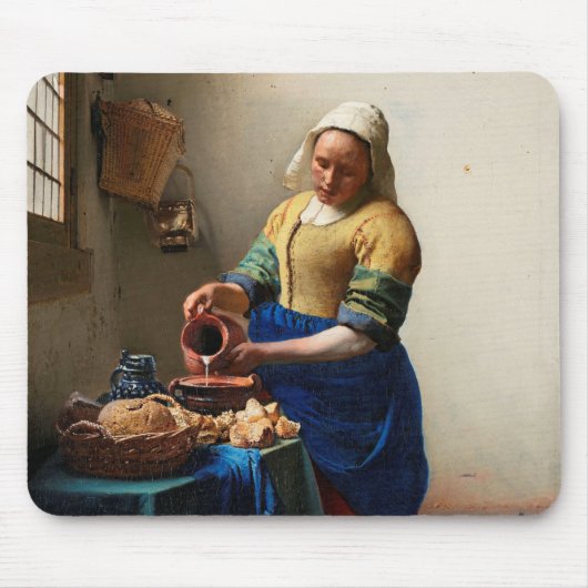 Johannes Vermeer. Milchmädchen. Vintage Kunst Mousepad (Vorne)