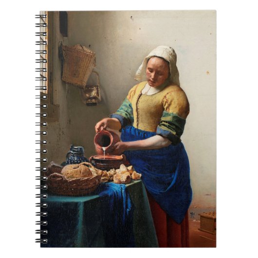 Johannes Vermeer. Milchmädchen. Vintage Kunst Notizblock (Vorderseite)