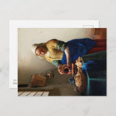 Johannes Vermeer. Milchmädchen. Vintage Kunst Postkarte (Vorne/Hinten)