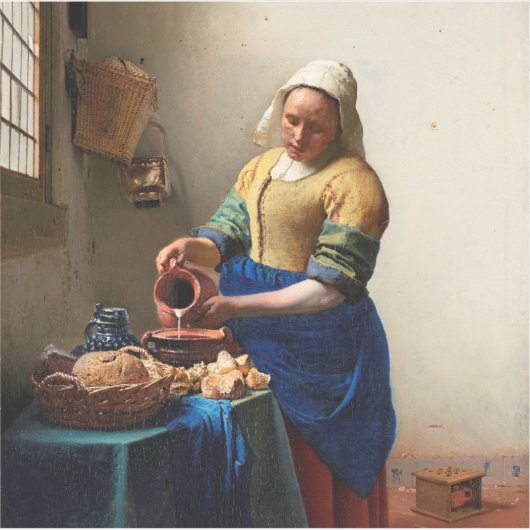 Johannes Vermeer Milkmaid. Vintage Kunst Aufkleber (Vorderseite)
