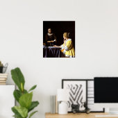 Johannes Vermeer - Ministerin und Frau Poster (Heimbüro)