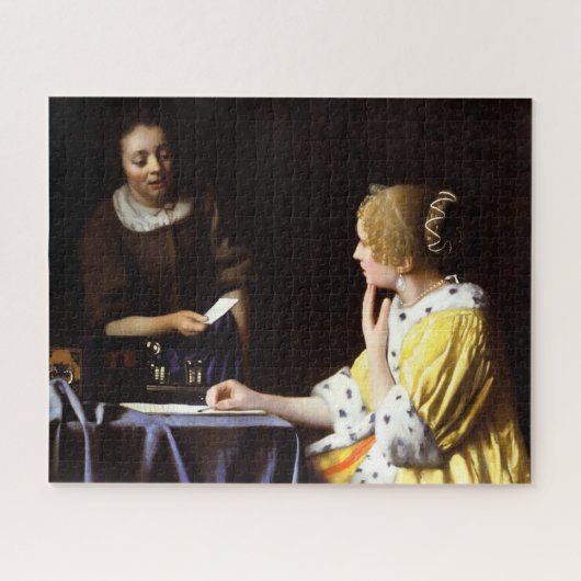 Johannes Vermeer - Ministerin und Frau Puzzle (Horizontal)