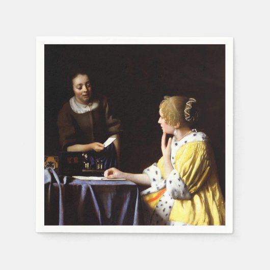 Johannes Vermeer - Ministerin und Frau Serviette (Vorderseite)