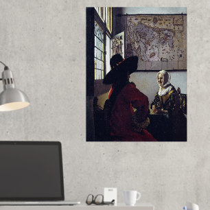 Johannes Vermeer, Officer und Laughing Girl Foliendrucke