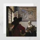 Johannes Vermeer - Offizier mit einem Laughing Gir Einladung (Vorne/Hinten)
