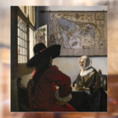 Johannes Vermeer - Offizier mit einem Laughing Gir Fensteraufkleber (Blatt 2)