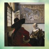 Johannes Vermeer - Offizier mit einem Laughing Gir Fensteraufkleber (Blatt 3)