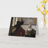 Johannes Vermeer - Offizier mit einem Laughing Gir Karte (Gelbe Blume)