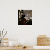 Johannes Vermeer - Offizier mit einem Laughing Gir Poster (Küche)