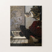 Johannes Vermeer - Offizier mit einem Laughing Gir Puzzle (Vertikal)