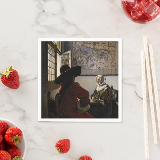 Johannes Vermeer - Offizier mit einem Laughing Gir Serviette (Beispiel)