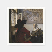 Johannes Vermeer - Offizier mit einem Laughing Gir Serviette (Vorderseite)