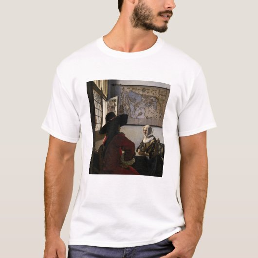 Johannes Vermeer - Offizier mit einem Laughing Gir T-Shirt (Vorderseite)