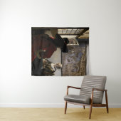 Johannes Vermeer - Offizier mit einem Laughing Gir Wandteppich (Beispiel (Horizontal))