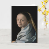 Johannes Vermeer - Studie über eine junge Frau Karte (Gelbe Blume)