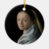 Johannes Vermeer - Studie über eine junge Frau Keramik Ornament (Vorne)