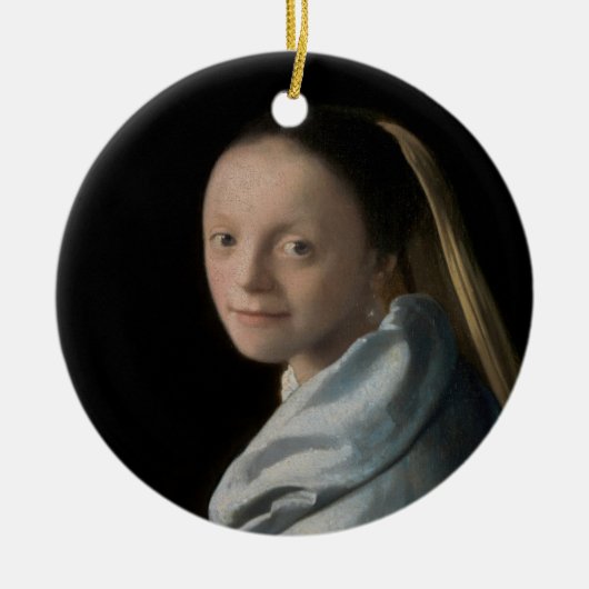 Johannes Vermeer - Studie über eine junge Frau Keramik Ornament (Vorne)