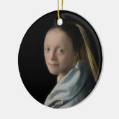 Johannes Vermeer - Studie über eine junge Frau Keramik Ornament (Links)