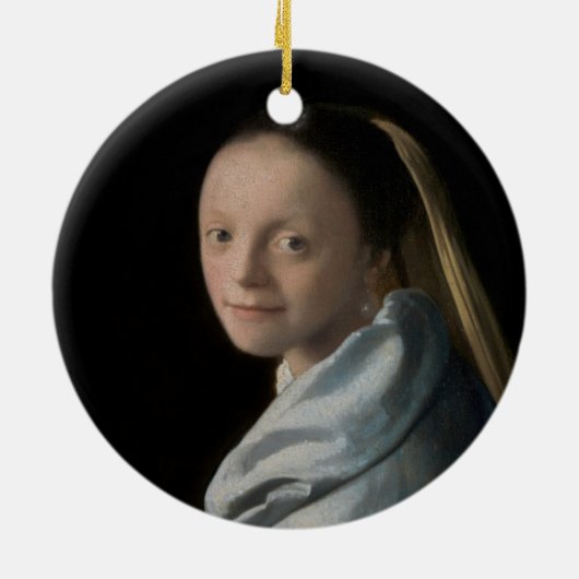 Johannes Vermeer - Studie über eine junge Frau Keramik Ornament (Hinten)